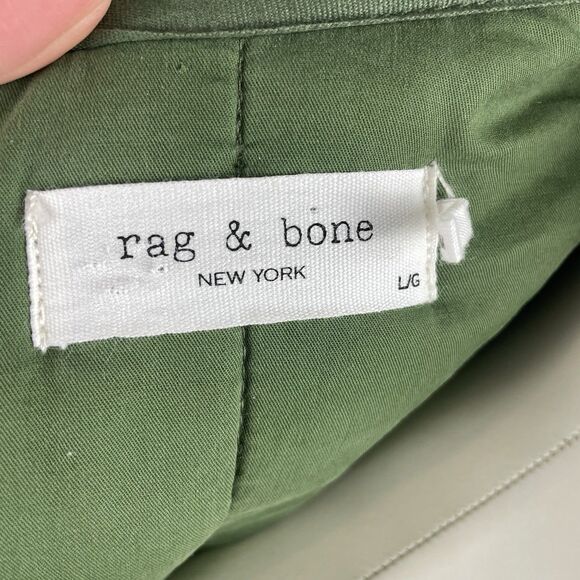 RAG & BONE Liner Quilted Slub Cotton Canvas Jacket Army Green Size Large Boho - Picture 6 of 9